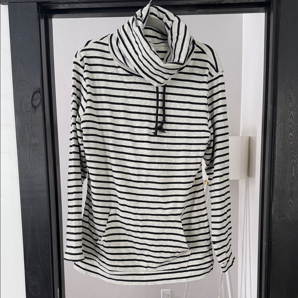 Women’s Black & Grey Cowl Neck Sweater, XXL